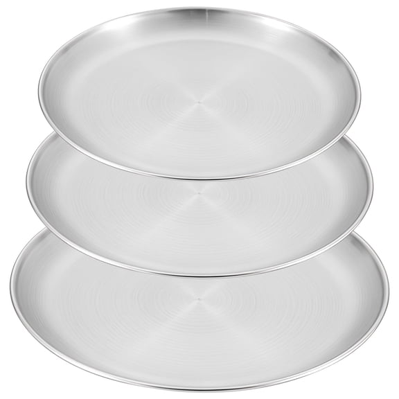 3-Piece Stainless Steel Pizza Pan Set, Non Stick 9/10/12 Inch Pizza Pans for Oven, Dishwasher Safe Baking Pans for Cooking & Baking