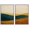 thumbnail image 6 of Framed Canvas Print Abstract Landscape Wall Art Set of 2 Neutral Decorative for Living Room Bedroom - 16"x24"x2 WHITE, 6 of 8