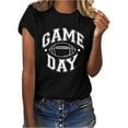 thumbnail image 2 of Tittly T Shirts for Women Graphic Tees Football T Shirts Women Cute Football Graphic Tee Tops Funny Sunday Casual Short Sleeve Tee Shirts Tshirts Shirts Tops for Women Trendy Black L, 2 of 4
