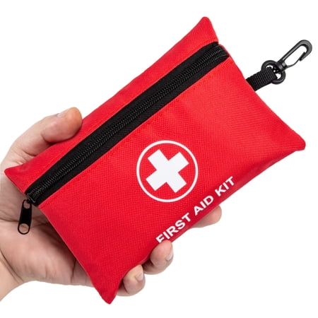 Mini First Aid Kit - 140 Piece Small First Aid Medical Kit for Car, Home, Office, Travel, Camping, Sports, Outdoor, School - Emergency First Aid Supplies and Survival Kit
