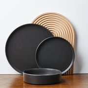 Stone Lain Cecile 12-Piece Dinnerware Set Stoneware, Black