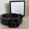 thumbnail image 1 of Gu-cci Black Leather Belt size 105, 1 of 1