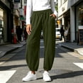 thumbnail image 6 of Pileajo Women's Casual Wide Leg Pants Drawstring High Waist Trousers Going out Jogger Pants with Side Pockets, 6 of 9