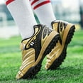 thumbnail image 4 of Zapatos de fútbol para niños Botas de fútbol antideslizantes Tacos Zapatillas de fútbol para césped 3026-Gold-37 brillar Electrónica, 4 of 5