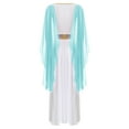 thumbnail image 4 of Mufeng Robe Maxi Dieu Grecque Ancienne Sans Manches Col en V Costume Romain Toga pour Halloween Bleu Clair TTG, 4 of 7