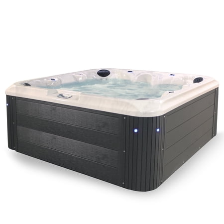 Aqualife by Strong Spas Grand Banks 6 Person Acrylic Non-Lounger Spa, 81 Jets, Gray