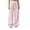 Pink, variant on Womens Gingham Lounge Pants Contrast Waistband Drawstring Wide Leg Floor Length