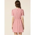 thumbnail image 4 of DARING DIVA Ruffle Neck Contrast Panel Color Vintage Dresses L Pink, 4 of 6