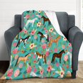 thumbnail image 5 of Horse Print Throw Blanket Horses and Flowers Pattern Blanket for Girls Kids Adults Super Warm Soft Cozy Plush Fleece Flannel Blanket for Sofa Couch Bed Birthday Gifts 40"x50", 5 of 6