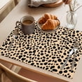 thumbnail image 3 of Black Beige Modern Placemats Set of 4 Abstract Art Retro Place Mats Indoor Wipeable Table Mats Washable Cloth Dining Table Placemats for Kitchen Holiday Party Home Decor 13x19 Inch, 3 of 9