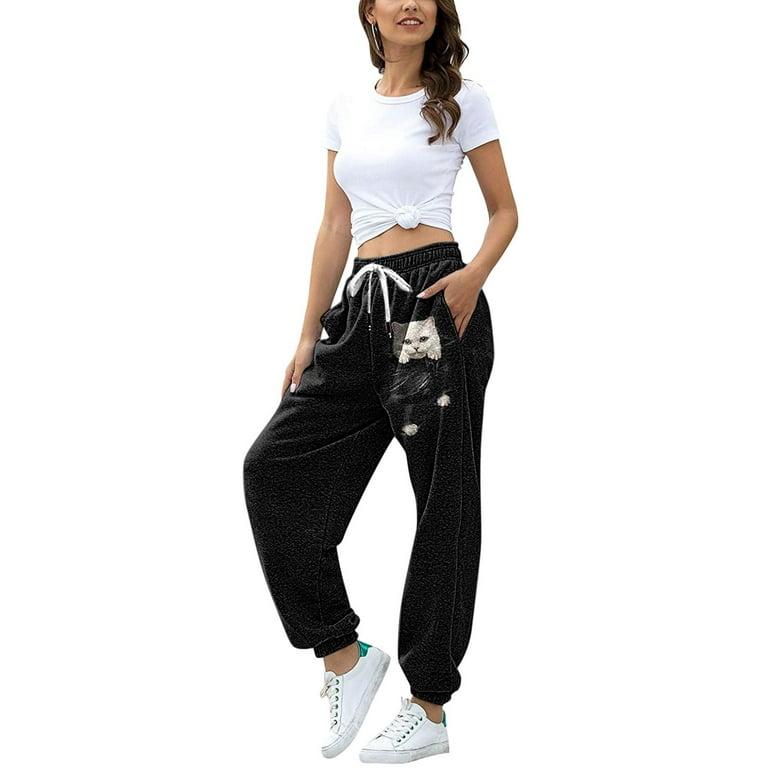 Sweatpants Women Pants Women Tapered Casual Bottoms with Large
