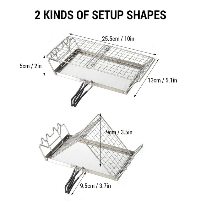 Toaster Folding Camp Stove Toaster Stainless Steel Bread Toaster Rack for Camping Backpacking Picnic