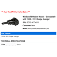 thumbnail image 2 of Windshield Washer Nozzle - Compatible with 2008 - 2011 Dodge Avenger 2009 2010, 2 of 2