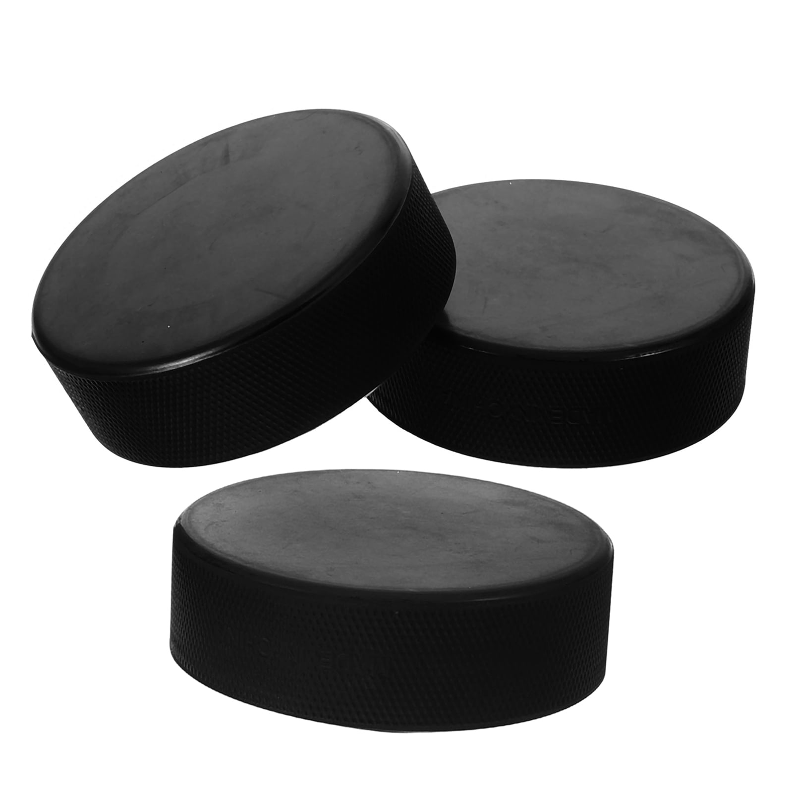KAKOWELY 3-Pack Black Rubber Ice Hockey Training Pucks Professional Sports Equipment for Practice