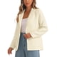 thumbnail image 4 of INSPIRE CHIC Blazer de mujer de tweed abierto de manga larga para trabajo, oficina y casual blanco XS, 4 of 6
