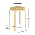 thumbnail image 6 of Demi Bonn Set of 4 18" Wood Home Backless Dining Chairs with Stackable Space Saving Design, Beige, 6 of 6