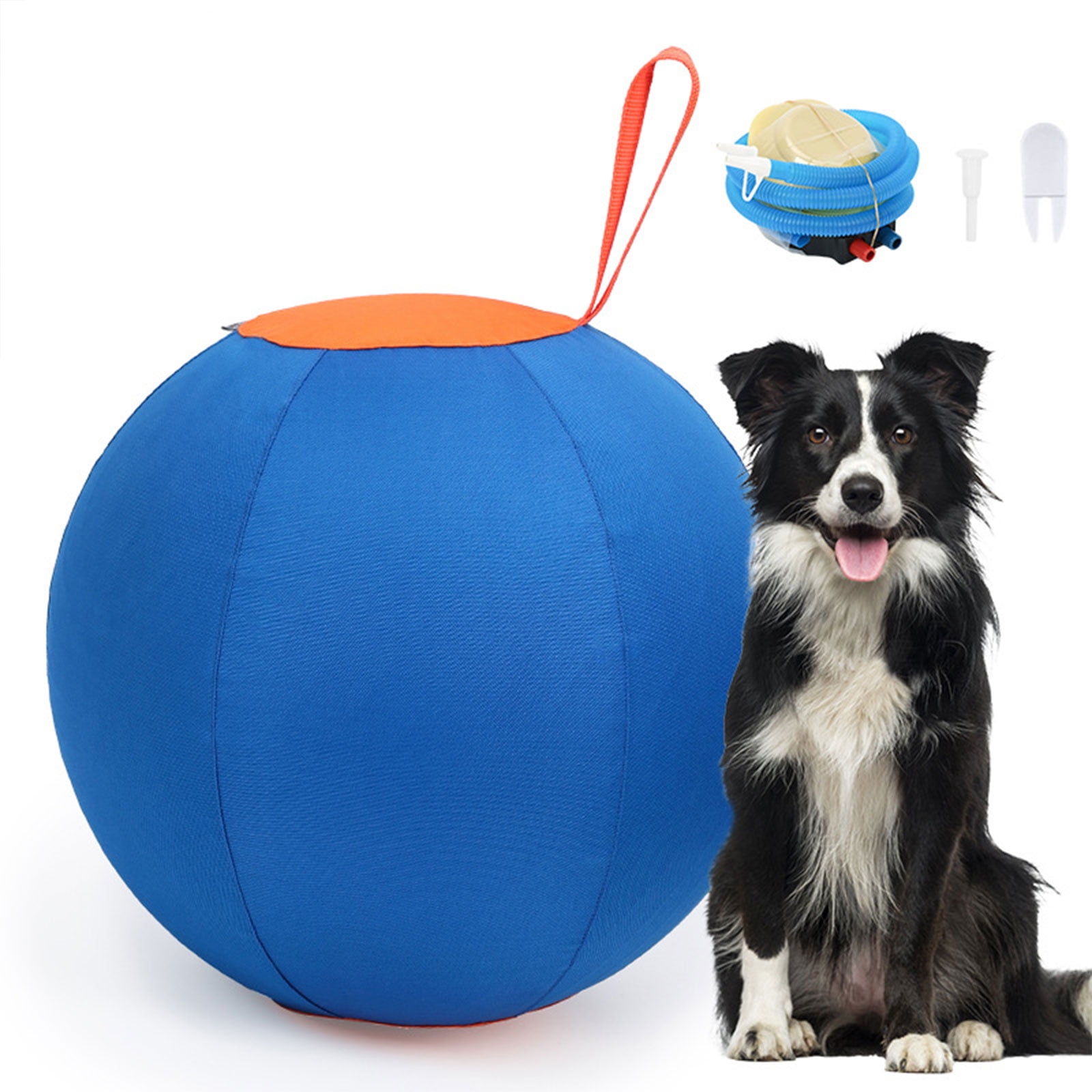 Dog Play Sphere Interactive Toy with Handle for Dogs Encouraging Exercise and Outdoor Games Fun Bouncy Toy
