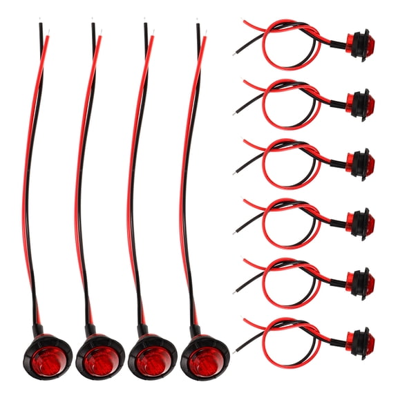 GOOHOCHY 10Pcs Marker Lights Motorhome Red Round LED Indicator Lights for Vehicles