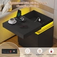 thumbnail image 6 of Nightstand with 2 Storage Drawers,Smart Night Stand for Bedroom,End Table with Charging Station and LED Lights,Nightstand with Sliding Top,Black, 6 of 8