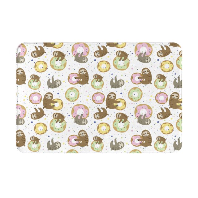 Balery Donut Sloth Felpudo de franela, resistente a las manchas y a la decoloración, para uso interior y exterior, fácil de limpiar, 40 x 60 cm