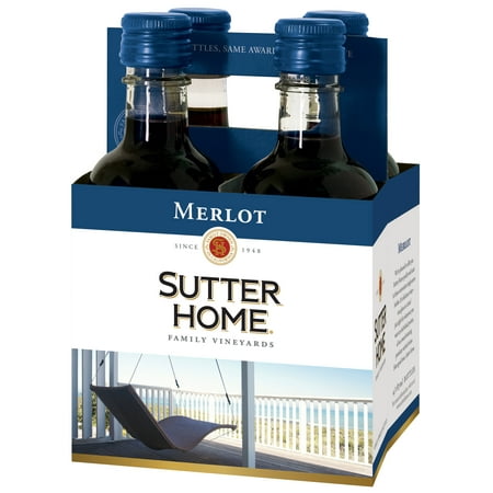 d Product Name Sutter Home Merlot Red Wine, 187mL Wine Bottles (4 Pack), 13.4% ABV