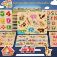 thumbnail image 1 of Tablero de mano para niños, educación temprana, rompecabezas de iluminación, rompecabezas de hongos, rompecabezas de uñas, rompecabezas de frutas y verduras, juguete para bebés de 1 a 3 años, 1 of 3
