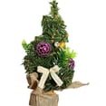 thumbnail image 2 of Cloth Ribbon Jingle Bell Christmas Pine Tree Desk Small  Craft Decoration Home Office Show Window Ornament Gift, 2 of 6