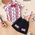 thumbnail image 2 of Wxirdiow Baby Boys Suit Set Baby Boys Formal Suit Set Short Sleeve with Bowtie Suspender Shorts Pants Outfits Toddler Clothes Red Size,3-6 Months, 2 of 9