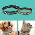 thumbnail image 4 of Flmtop Pet Collar Rhinestone Inlaid Adjustable Cowhide Decorative Puppy Necklace for Daily Life Red, 4 of 9