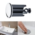 thumbnail image 1 of Tapón de fregadero universal negro de 40 mm, 2 tapones de fregadero para todos los fregaderos y bidés estándar (la altura es ajustable entre 6,6 cm y 8,6 cm), 1 of 5