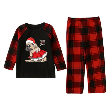 

Christmas Matching Outfits for Family Merry Christmas Tops Plaid Shirts Loose Trouser Xmas Pajamas for Couples