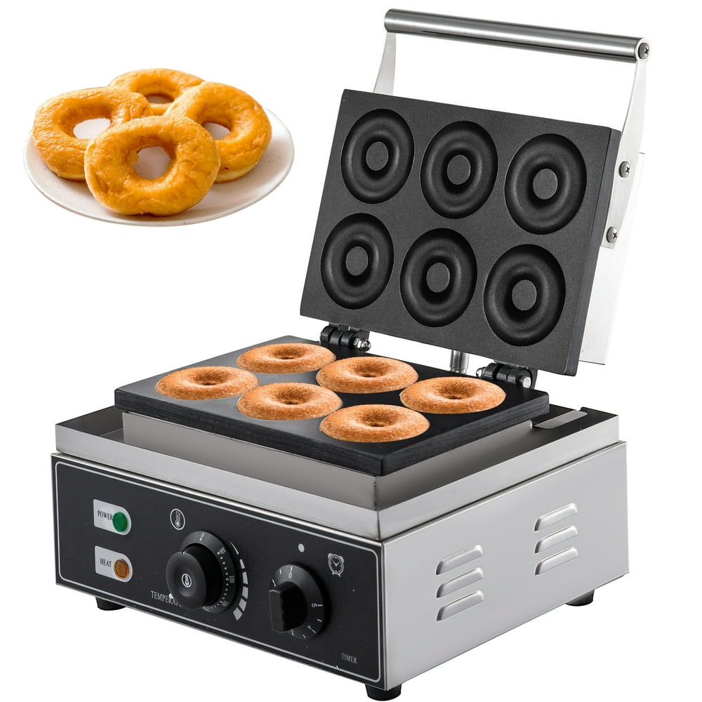 VEVOR 110V Commercial Waffle Donut Machine 6 Holes DoubleSided Heating