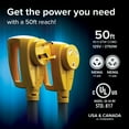 thumbnail image 4 of Camco Power Grip 50-Foot 30-Amp EV RV Extension Cord - Copper Wire, Black and Yellow (55197), 4 of 6