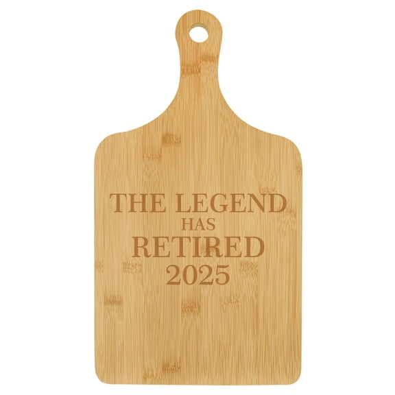 Charcuterie Board With Handle Cheese Board Bamboo Cutting Board Gift The Legend Has Retired 2025 Retirement (Small 13.5” x 7”)