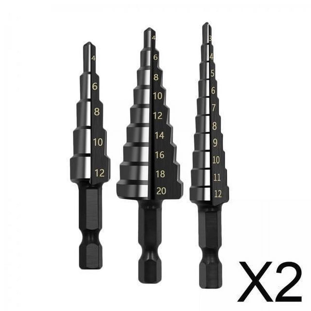 broca cónica,Juego de brocas escalonadas con punzón central automático,Juego de brocas de acero de alta velocidad para chapa metálica,Brocas escalonadas de múltiples orificios para amantes