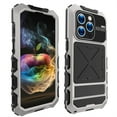 thumbnail image 5 of ELEHOLD Heavy Duty Case for iPhone 15 Plus,Rugged Military Grade Shockproof Case,with Screen Protector Built-in Hidden Foldable Kickstand Metal Back Cover Case for iPhone 15 Plus 6.7" - Silver, 5 of 10