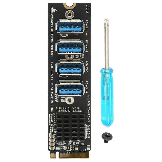 M.2 to PCIe 4 Port PCIE Expansion Card, Stable Transmission and Strong Anti-Interference, M.2 to PCIe 4 Port