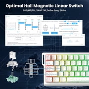 ATTACK SHARK X68 HE Rapid Trigger Keyboard Magnetic Switch with C01PRO Coiled Cable, 60% Wired 8KHz Magnetic Keyboard With 0.01mm RT Accuracy, Support RT/Snap Tap/DKS/MT/TGL