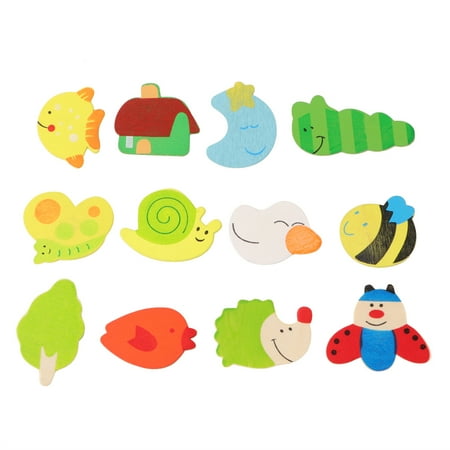 

12 Pcs Puzzle Toy Toys Whiteboard Magnet Kids Educational Fridge Stickers Cartoon Magnets Child
