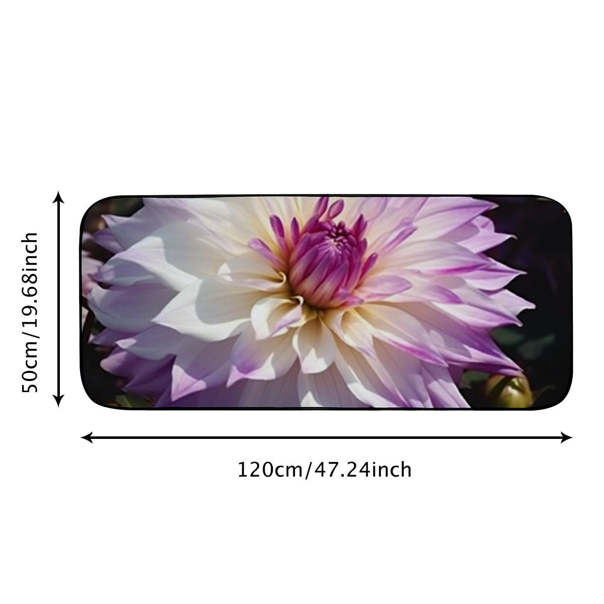 Qinduosi Decorative Door Mat, Door Mat with Non-Slip Rubber Backing, Easy Cleaning, Traps Dirt, for Entry, Patio, Garage - Dahlia Flower Garden Plant Nature Blooming 19.68*47.24 in