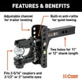 thumbnail image 2 of CURT 45907 Adjustable Pintle Hitch Combination, 2-Inch Receiver, 6-Inch Drop, 2-5/16-Inch Ball, 13,000 lbs, 2 of 7