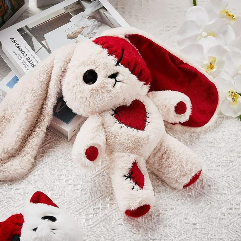 12in Creepy Goth Bunny Plush Crazy Rabbit Plushie Toys