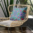 thumbnail image 3 of Amrita Sen Designs  26 x 26 in. Paisley Pattern Square Broadcloth Indoor & Outdoor Zippered Pillow - Dark Muted Blue, Pink & Green, 3 of 6