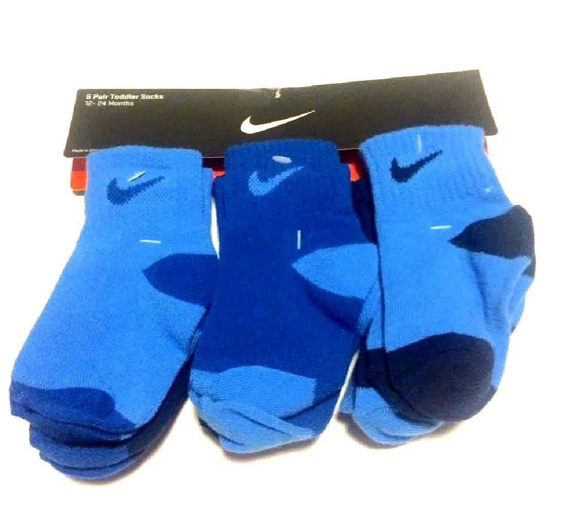 Nike Newborn Baby Socks Blue, Navy Blue, 6 PAIRS, Size 612 Months