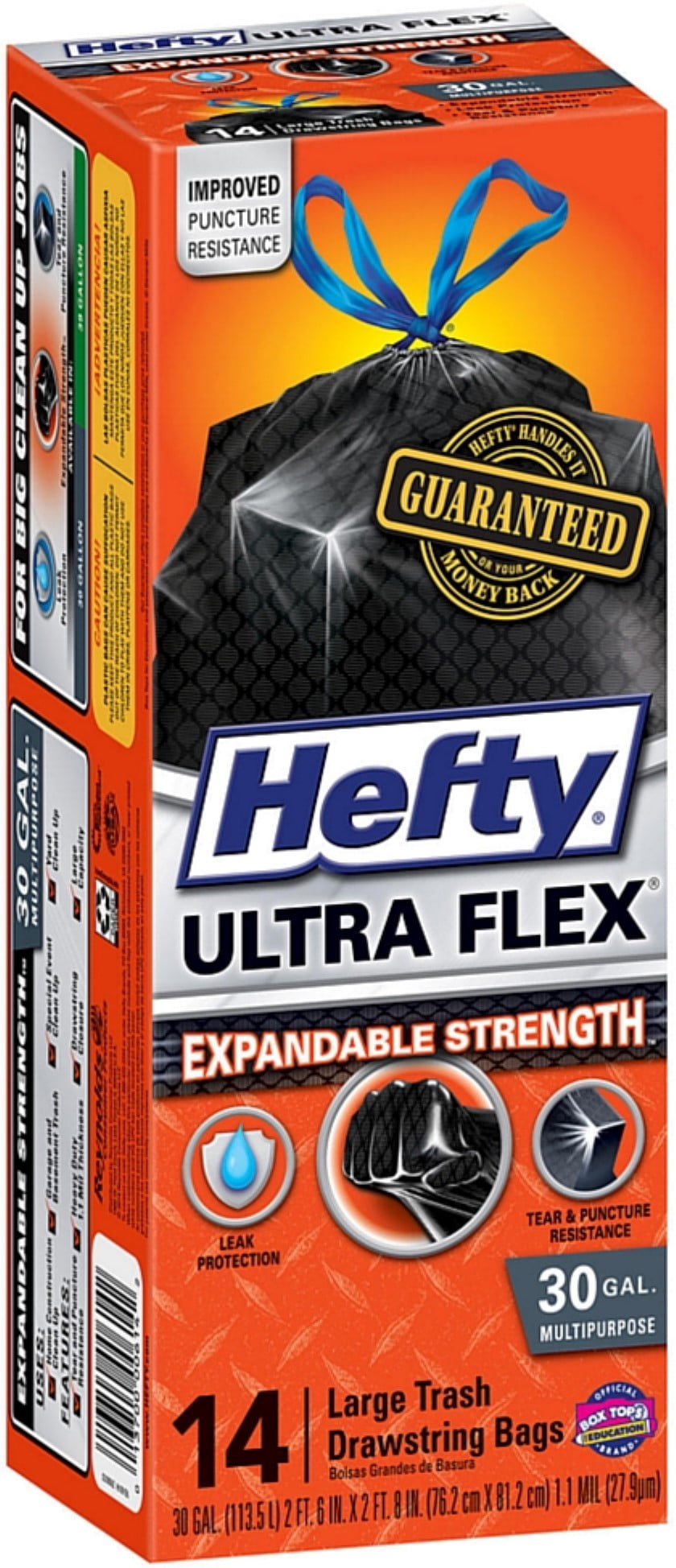 Hefty Ultra Flex Expendable Strength Large Drawstring Trash Bags, 30