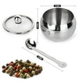 thumbnail image 3 of Hanmir Sugar Bowl with Lid and Spoon 8.1oz Stainless Steel Sugar Pot Sugar Container for Home and Kitchen（Sliver）, 3 of 9