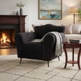 thumbnail image 1 of Sillon Vintage Individual Cómodo Moderno Juvenil Sofas Liso Negro, 1 of 5