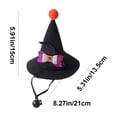 thumbnail image 3 of Pet Halloween Witch Hat, Mini Pointed Dog and Cat Costume with Bow, Spooky Fuzzy Ball Headwear with Chin Strap for Holiday Photos, 3 of 6