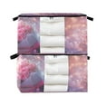 thumbnail image 3 of BZSMCE Under Bed Storage Bags With Reinforced Handles Pink Roses Bouquet with Lights Underbed Storage, 3 of 7