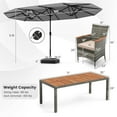thumbnail image 4 of Costway 10 Pieces Patio Wicker Dining Set with Double-Sided Patio Umbrella 8 Armchairs Grey, 4 of 10